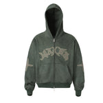 Suede cross patch hooded sweatshirt for men