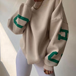 Casual Letters Print Sweatshirt Women Fashion