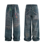 3D printed baggy wide-leg jeans