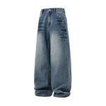 Washed denim jeans for men