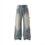 Street Style Ripped Straight Leg Jeans for Men