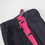 Color blocking splicing curved knife jeans for men