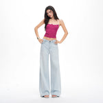 Light Blue Tencel Wide-Leg Jeans Women