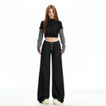 Low Waist Short Rise Straight Leg Jeans Women