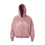 Suede cross patch hooded sweatshirt for men