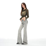 Style Low Waist Flared Jeans for Women