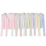 Hollow Sweet Bow Tie Soft Gentle Lightweight Top Outerwear Women