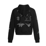 Printed zipper hoodie short