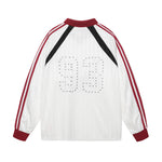 Hiphop rivet design color blocked sports T-shirt for men