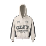 Suede zipper hoodie for men
