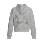 Printed zipper hoodie short