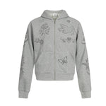 Printed zipper hoodie short