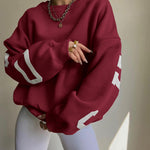 Casual Letters Print Sweatshirt Women Fashion