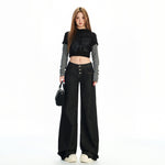 Low Waist Short Rise Straight Leg Jeans Women