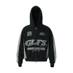 Suede zipper hoodie for men