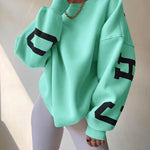Casual Letters Print Sweatshirt Women Fashion