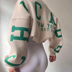 Casual Letters Print Sweatshirt Women Fashion