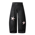 Five pointed star pendant jeans for women