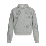 Printed zipper hoodie short