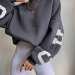Casual Letters Print Sweatshirt Women Fashion