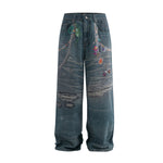 3D printed baggy wide-leg jeans