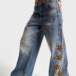 High waisted loose jeans for women