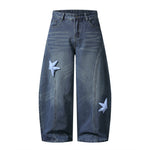 Five pointed star pendant jeans for women